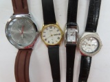 Four (4) Designer Watches, Estate Find, Untested. All One Money incl. Fossil, Citizen, DMQ, Element.