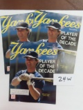 Three (3) For One Money: 1990 Yankees Magazine, Don Mattingly, Player of the Decade, All One Money