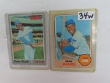 TWO (2) X the Money: Topps Ernie Banks Baseball Cards of 1970 and 1968.