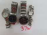 Four (4) Designer Watches, Estate Find, Untested. All One Money incl. Fossil, Carriage, Swatch.
