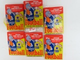 Six (6) For One Money: 1989 Topps Football Packs, Unopened. 15 cards, 1 sticker, 1 Gum in each pack