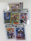 Six (6) X the Money: Signed Football Cards with COA from CAS incl. YA Tittle, Roger Craig,