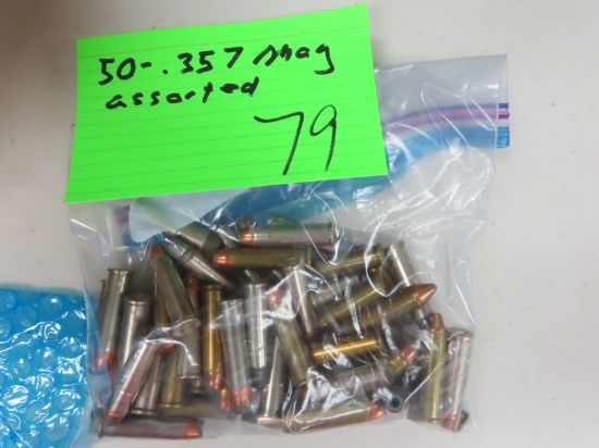 Fifty (50) .357 MAGNUM Assorted Cartridges incl. Hollow Point, Flat Nose and Round Nose