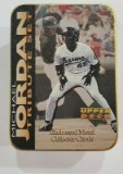 1995 Upper Deck Michael Jordan Tribute Embossed Metal 5 Card Set In Tin Baseball.