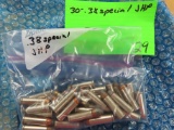 Thirty (30) .38 Special Cartridges, Hollow Points