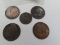 Five (5) 19th Century British Coins For One Money: One Penny 1876-1899 and (1) 1893 Half Penny.
