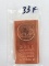 2011 One Pound .999 Fine Copper Bullion Bar, USA.