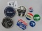 Eight (8) Political Buttons, Age Unknown, All One Money. Reagan '84 pin backs are keen. all one $