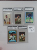 Five (5) X The Money: FGS Graded TEN stamps and cards incl Felipe Alou, Roger Clemens and More!