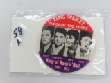 Elvis Presley Through the years Button Pin. 1957 – 1977 King of Rock and Roll, Vintage Pin Back