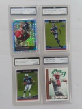 Four (4) X The Money: FGS Graded TEN 2006 Football Cards incl. Mario Williams Rookie & Jimmy William