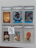 Six (6) X the Money: FGS graded TEN baseball cards & stamps incl. Joey Votto, Al Kaline, Boog Powell