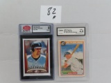Two Graded Baseball Cards incl. Larry Walker and Mickey Mantle, Both One Money