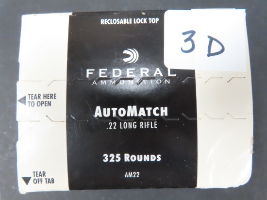 Three Hundred Twenty-Five (325) Rounds: Federal .22LR Rimfire 40 grains, ideal for semi-autos