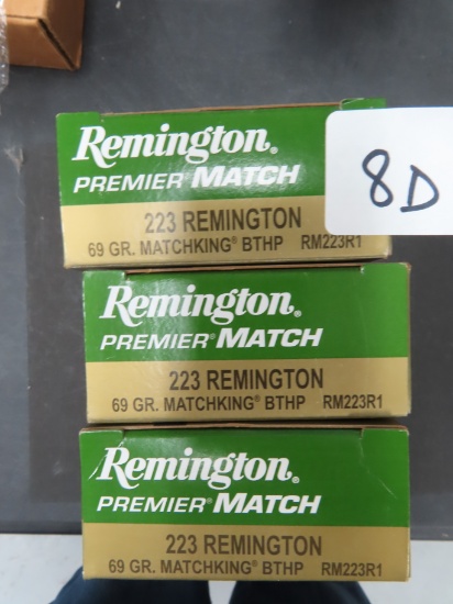 Sixty (60) Rounds: Remington .223 Remington 69 Grain, Matchking BTHP Premier Match.
