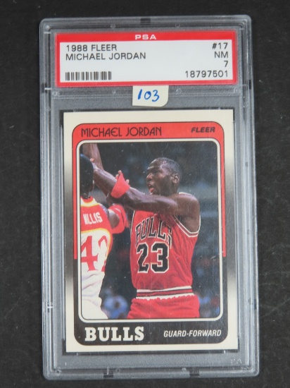 1988 Fleer #17 Michael Jordan, PSA Graded 7