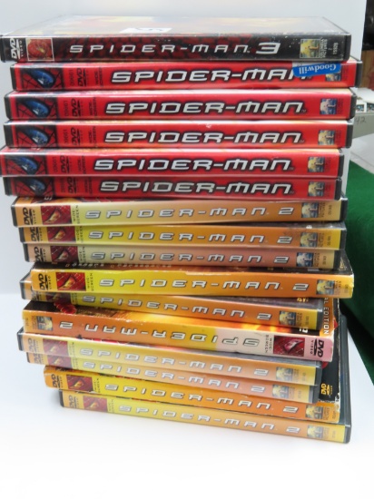 Fifteen (15) Spider-Man DVD Movies For One Money (5) #1, (1) #3 and (9) #2. All One Money