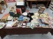 NO SHIPPING, PICK-UP ONLY: Table Lot All One Money. Look at Pics. Glassware, Comics, State Plates