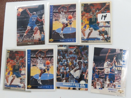 Five (5) SHAQ (Magic) AND TWO (2) Kevin Garnett RC incl: