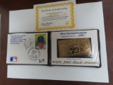 1989 Nolan Ryan Stamp Presentation Folder with $2 St. Vincent AND 23 Karat Strikeout # 2082