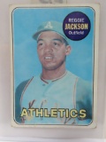 1969 Topps Reggie Jackson Rookie #260 Oakland Athletics. Note: card shows fading, scratched lower