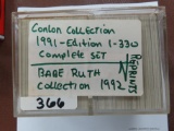 1991-92 Conlon Collection/Babe Ruth Collection. All One Money. Baseball Cards