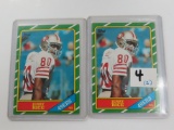 TWO (2) For One Money: Outstanding 1986 Topps Football #161 Jerry Rice 49ers RC Rookie HOFer, GOAT