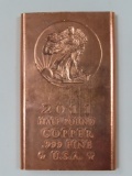 Half Pound .999 Fine Copper Bullion Bar, 2011, USA