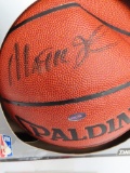 Magic Johnson Signed Spalding Basketball with Celebrity and Sports Arena COA AND Mounted Memories
