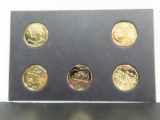 Five (5) Gold Electroplated State Quarters For One Money