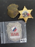 Three Badges For One Money. Estate Find, Age and Origin Unknown.