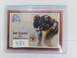 Joe Greene (Steelers, HOF 87) Signed Football Card. Estate Find, Global COA # GX39288