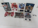 SEVEN (7) For One Money: Low Serial #d Game Used Material Football Cards, Most are Rookie Cards, All