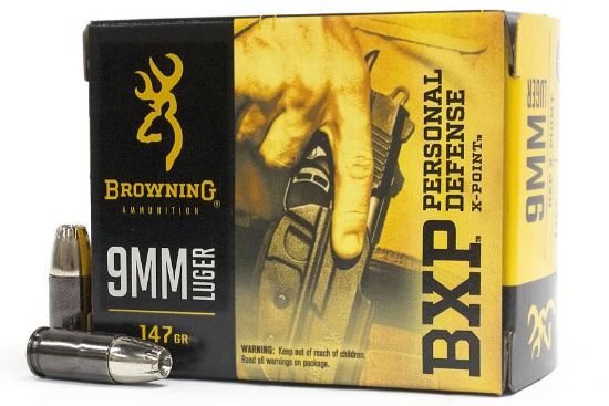 Two Hundred (200) Rounds: Browning 9MM BXP 147gr X-Point Defense Hollow Point.