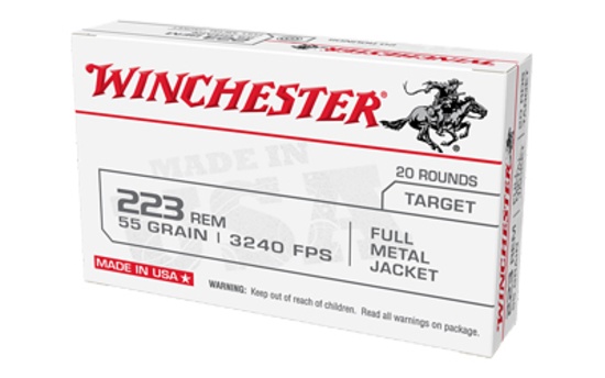 One Thousand (1000) Rounds: Winchester Ammo W223K .223 Remington, Brass, 55 Grain, FMJ