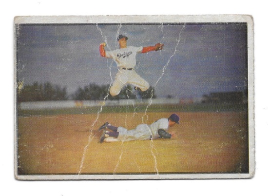 Vintage 1953 Bowman Color Pee Wee Reese Card #33