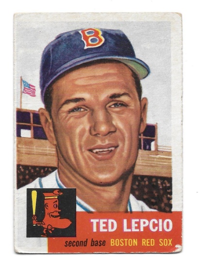 Vintage 1953 Topps Ted Lepcio Boston Red Sox Card #18