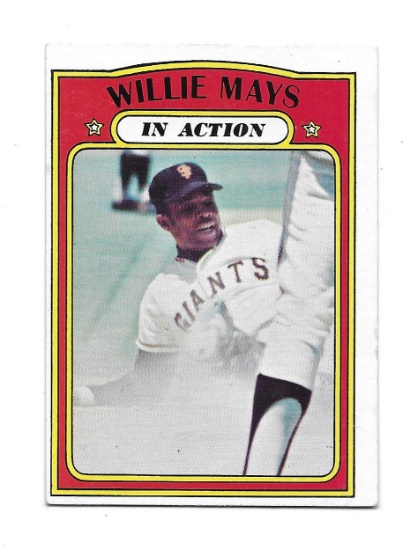Vintage 1972 Topps Willie Mays In Action Card #50