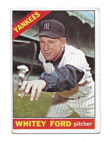 Vintage 1966 Topps Whitey Ford New York Yankees Card #160