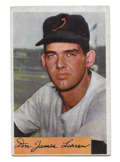 Vintage 1954 Bowman Don Larsen Baltimore Orioles Card #101