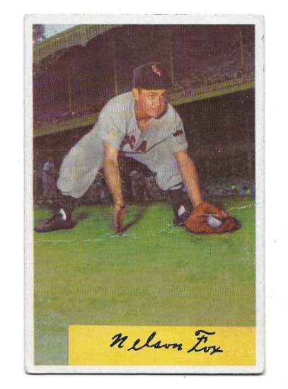 Vintage 1954 Bowman Nellie Fox Chicago White Sox Card #6