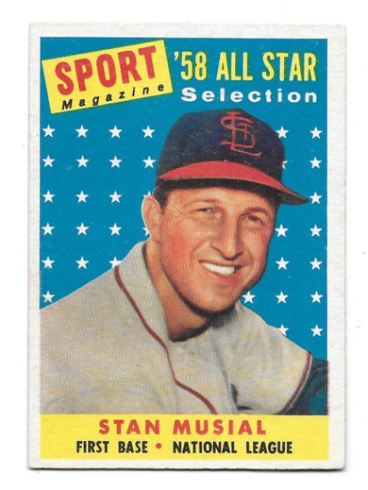 Vintage 1958 Topps Stan Musial Sport Magazine All-Star Card #476