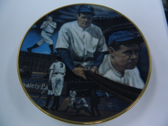 4.25" "The Sultan of Swat" Babe Ruth Porcelain Plate from 1988, each plate is #d, Only 714 Made!