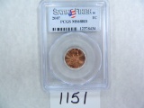 2007 One Cent PCGS Graded MS68 RD SATIN FINISH