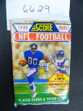Six Unopened Packs of 1990 Score NFL Football Cards, Series I, 16 Cards and 1 Magic Motion Card/pack