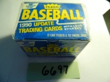 1990 Fleer Update Baseball Set, 132 cards and 22 logo stickers, Unopened, Factory Sealed