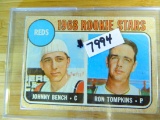 1968 Topps #247 Johnny Bench Rookie, with light creasing and corner wear
