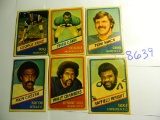 Six (6) Scarce 1976 Topps Town Talk Bread All Star Series Football Cards, All One Money