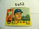 1960 Topps #156 ART CECCARELLI, Cubs of Chicago! Note: sharpie mark on back of card