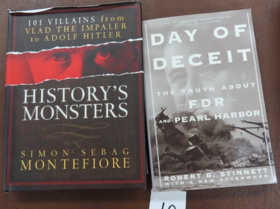 Four (4) History Books incl 101 Villians (incl Hitler), Day of Deceit (FDR Pearl Harbor),